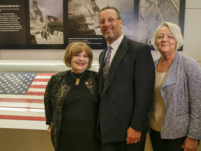 Shirley Dreyfus, left, Howard Bergstein, president, Erich Courant & Co.; and Marlene Cuadrado, personal lines manager, Courant 