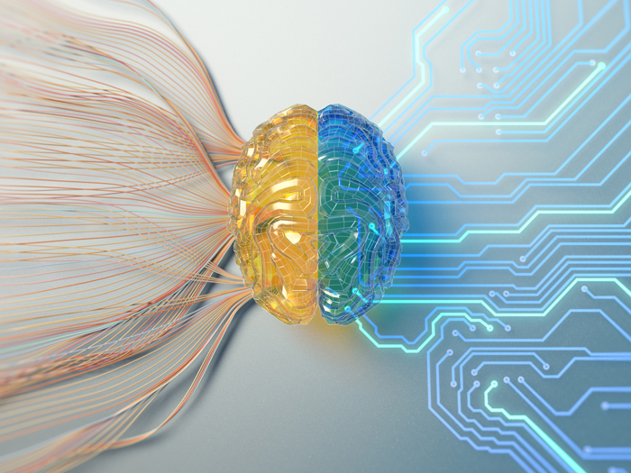 AI brain converting traditional wires to circuitry