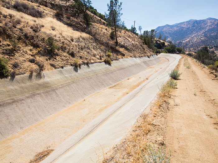 A dry canal in California