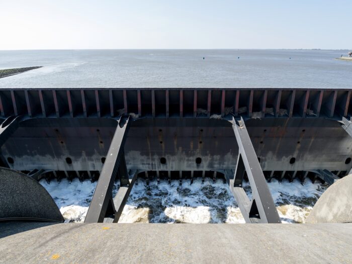 North Sea flood wall in Germany