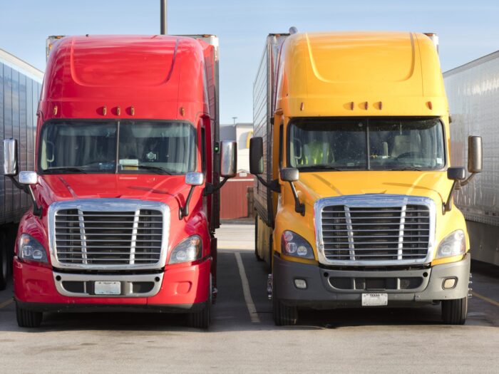 trucks at rest stop