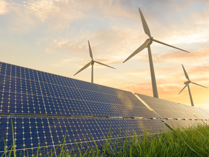 Image of Wind Turbines and Solar Panels