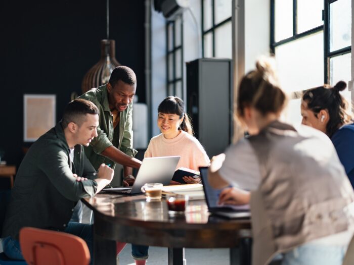 Student team working on project