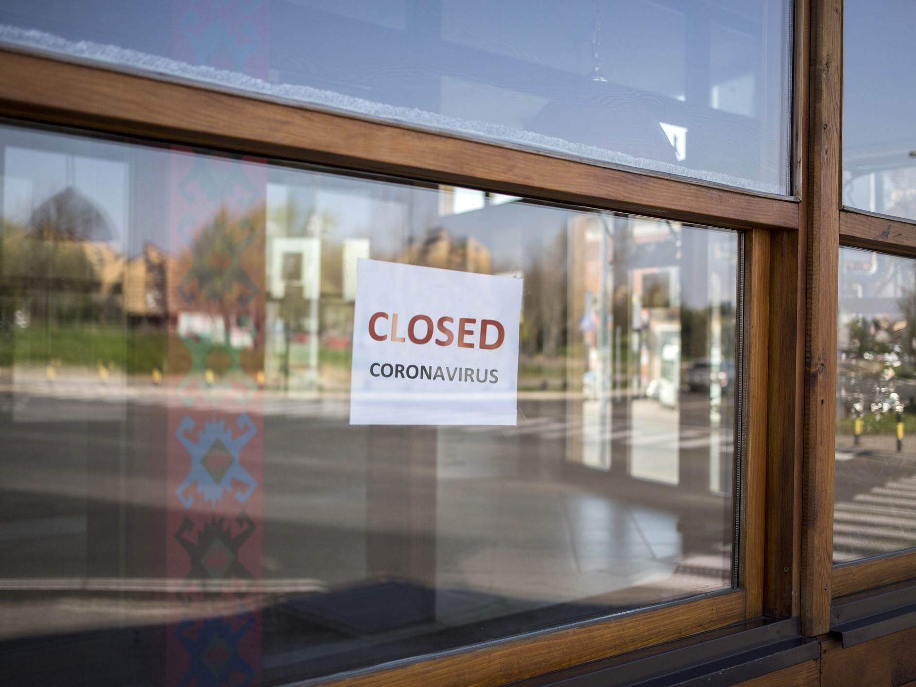 Sorry we're CLOSED Notice on Window Due To Coronavirus Quarantine