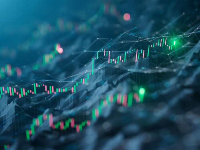 3d rendered financial graphs