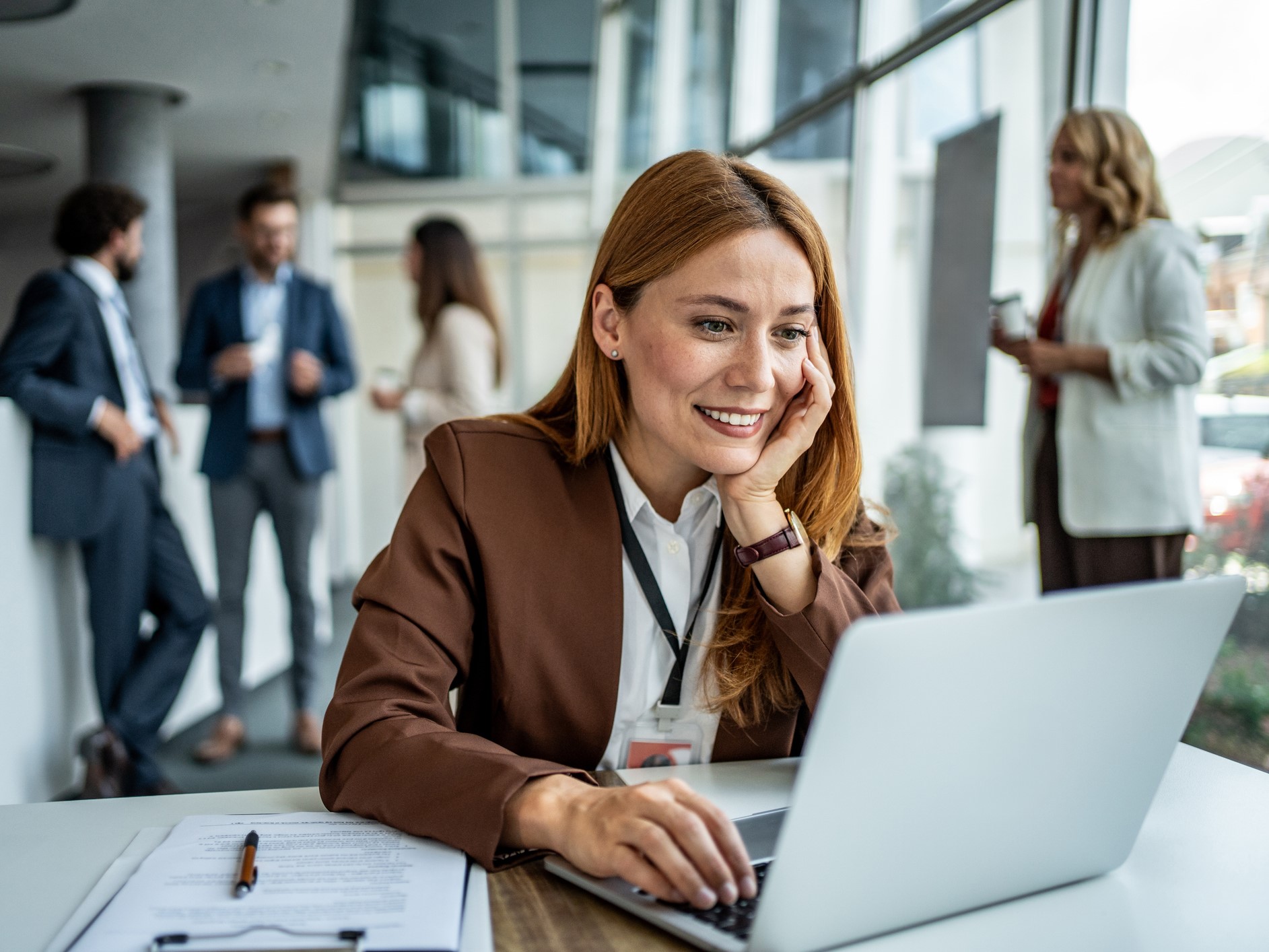 businesswoman on laptop