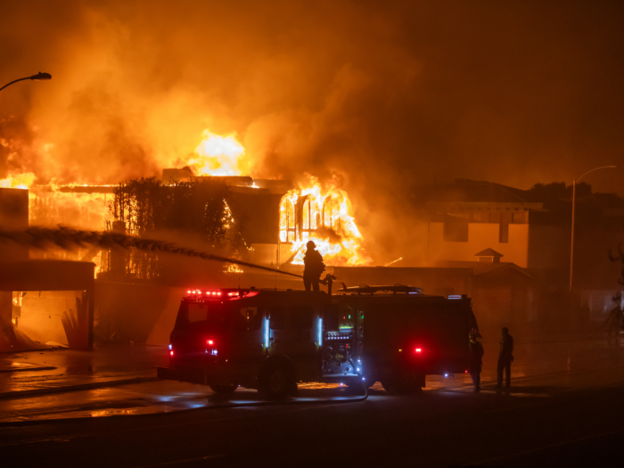 fighting wildfire