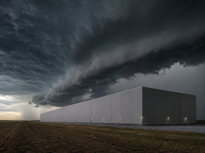 data center and severe storm concept