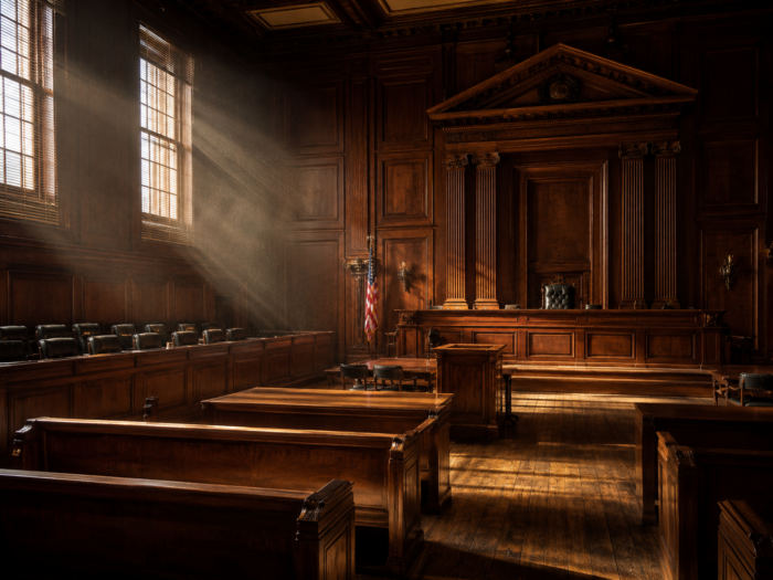 empty courtroom concept