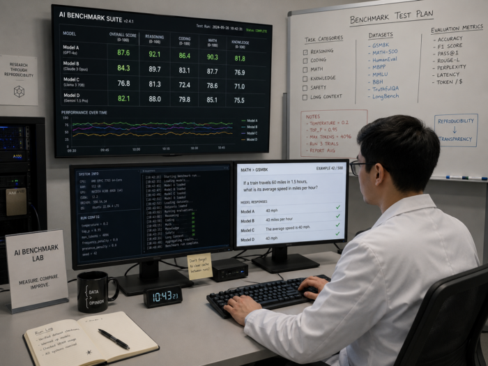 AI benchmark testing concept