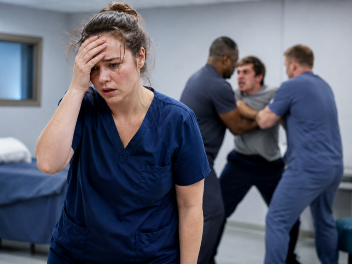 violence on aide in residential care facility concept