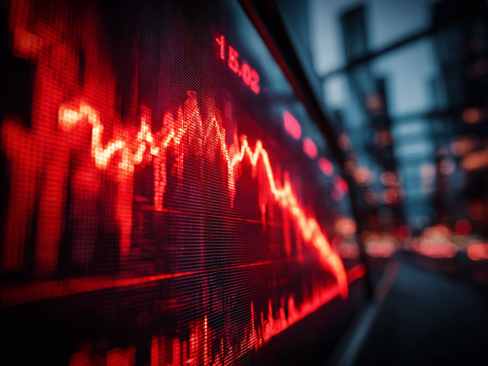 Stock chart illustrating securities litigation