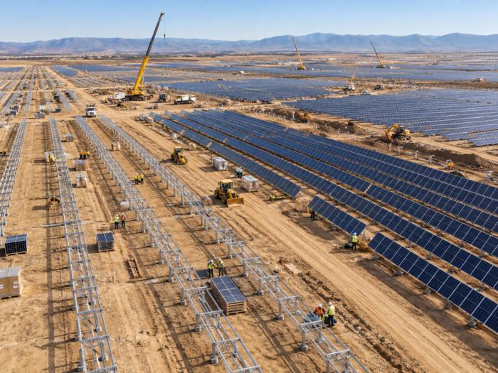 solar farm under construction